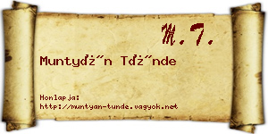 Muntyán Tünde névjegykártya